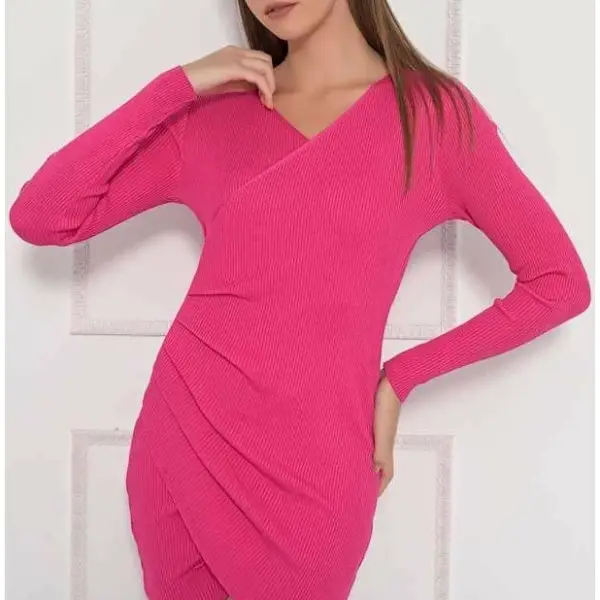 Fullahsugah - Φόρεμα με πιάσιμο στο πλάι Ροζ 3230016552058