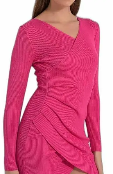 Fullahsugah - Φόρεμα με πιάσιμο στο πλάι Ροζ