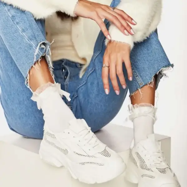 Luigi - Γυναικεία Sneakers με Strass 3728904 Λευκό 3728904