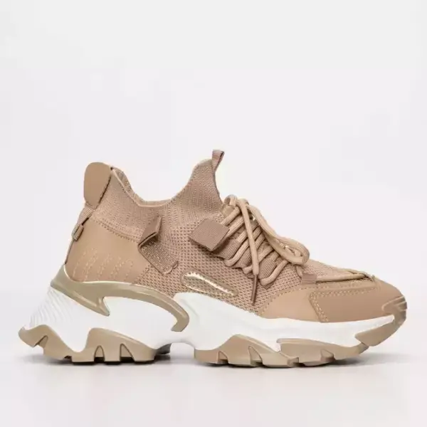 Luigi - Γυναικεία Sneakers Κάλτσα σε Συνδυασμό Χρωμάτων 3729702 Μπεζ