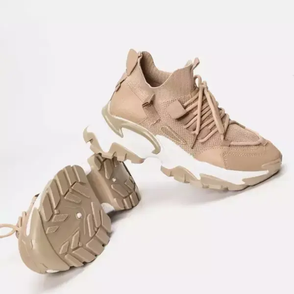 Luigi - Γυναικεία Sneakers Κάλτσα σε Συνδυασμό Χρωμάτων 3729702 Μπεζ 3729702