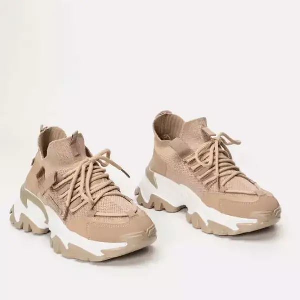 Luigi - Γυναικεία Sneakers Κάλτσα σε Συνδυασμό Χρωμάτων 3729702 Μπεζ 3729702