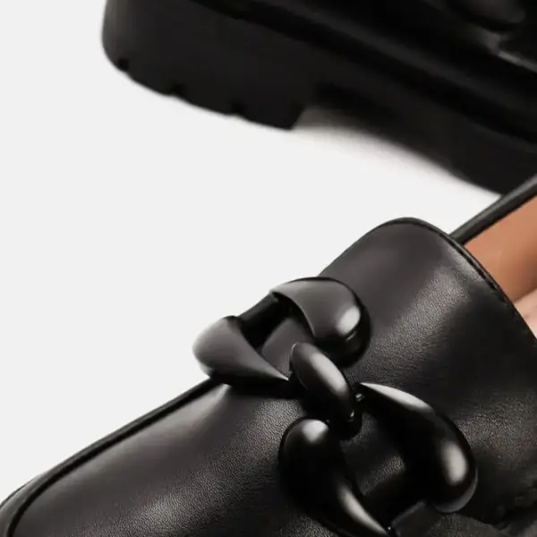 Luigi - Γυναικεία Μοκασίνια με Τρακτερώτη Σόλα & Αγκράφα 3823801 Μαύρο 3823801