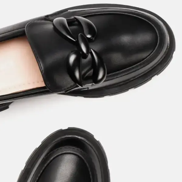 Luigi - Γυναικεία Μοκασίνια με Τρακτερώτη Σόλα & Αγκράφα 3823801 Μαύρο 3823801