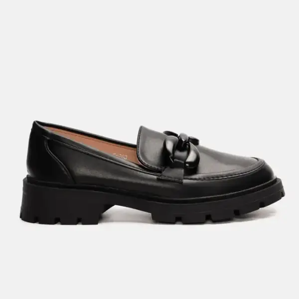 Luigi - Γυναικεία Μοκασίνια με Τρακτερώτη Σόλα & Αγκράφα 3823801 Μαύρο