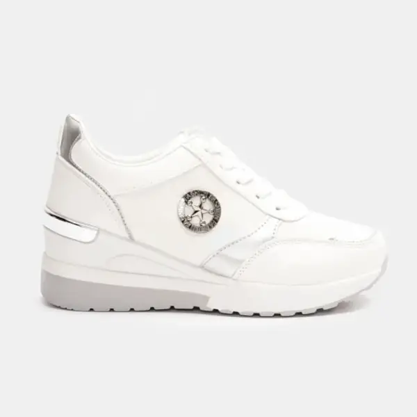 Luigi - Γυναικεία Sneakers με Πλατφόρμα & Μεταλλική Λεπτομέρεια 3824104 Λευκό
