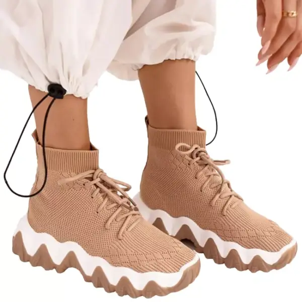 Luigi - Γυναικεία Sneakers Κάλτσα με Κορδόνια 3835197 Μπεζ 3835197