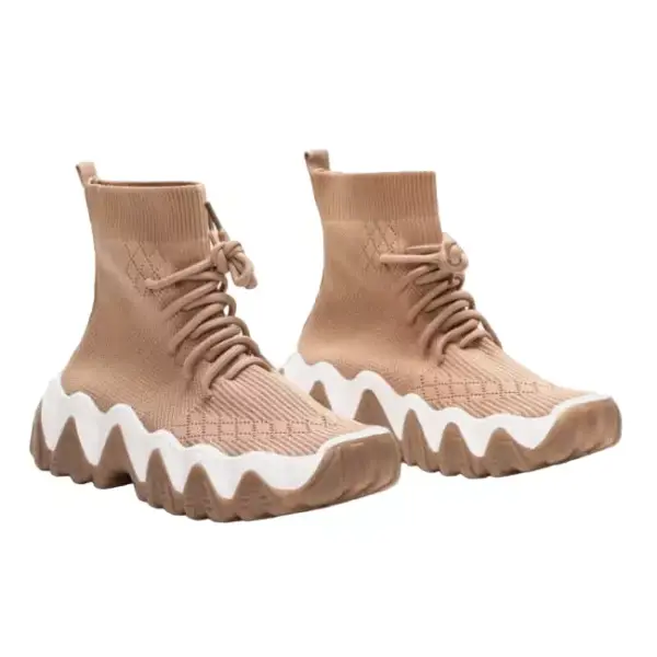 Luigi - Γυναικεία Sneakers Κάλτσα με Κορδόνια 3835197 Μπεζ 3835197