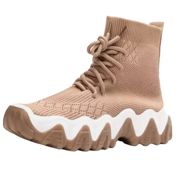 Luigi - Γυναικεία Sneakers Κάλτσα με Κορδόνια 3835197 Μπεζ 3835197