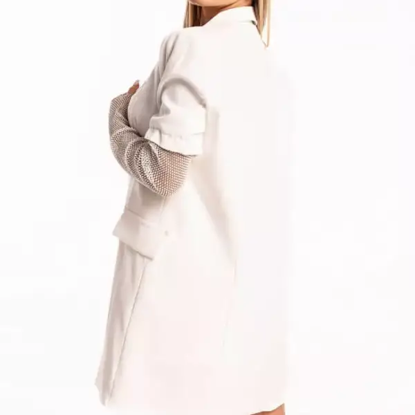 Luigi - Σακάκι με Μανίκια Δίχτυ από Strass 3844902 Μπεζ 3844902