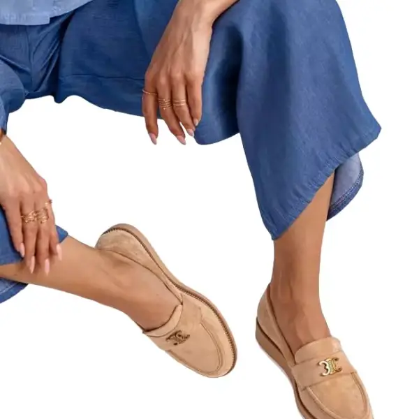Luigi - Γυναικεία Μοκασίνια Suede με Πλατφόρμα 3847402 Μπεζ 3847402
