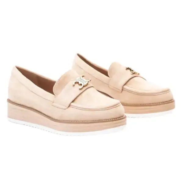 Luigi - Γυναικεία Μοκασίνια Suede με Πλατφόρμα 3847402 Μπεζ 3847402