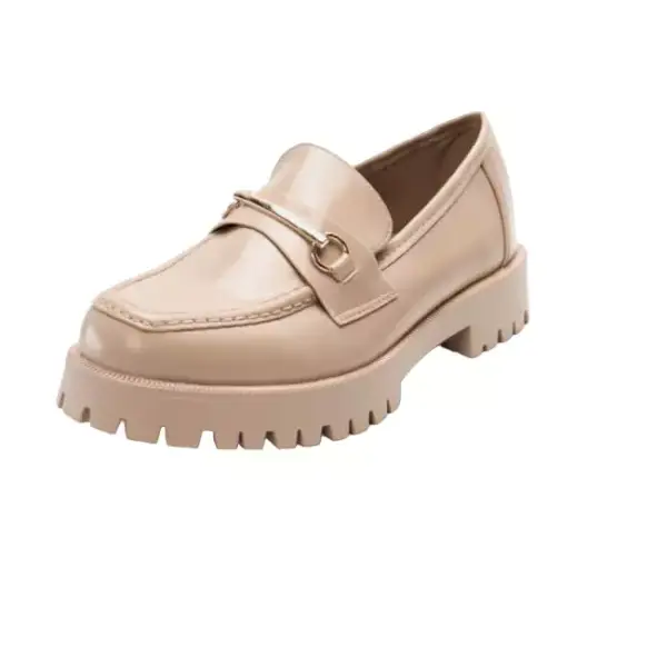 Luigi - Γυναικεία Μοκασίνια με Τρακτερωτή Σόλα & Διακοσμητική Αγκράφα 3853802 Μπεζ 3853802