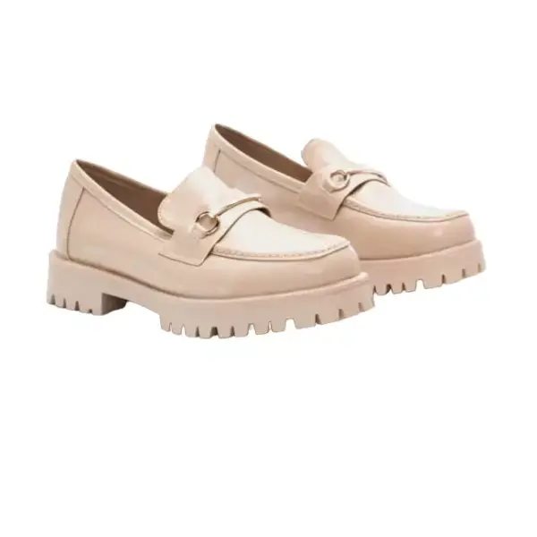 Luigi - Γυναικεία Μοκασίνια με Τρακτερωτή Σόλα & Διακοσμητική Αγκράφα 3853802 Μπεζ 3853802