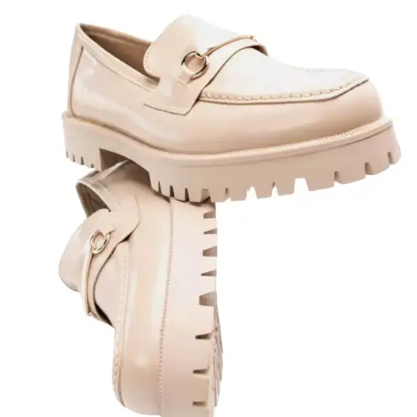 Luigi - Γυναικεία Μοκασίνια με Τρακτερωτή Σόλα & Διακοσμητική Αγκράφα 3853802 Μπεζ 3853802