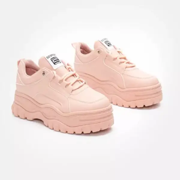 Luigi - Γυναικεία Sneakers Μονόχρωμα με Τρακτερωτή Σόλα 3868107 Ροζ 3868107