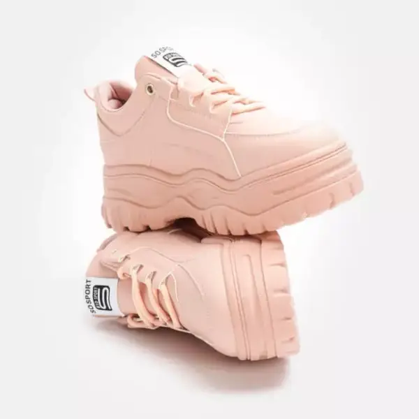 Luigi - Γυναικεία Sneakers Μονόχρωμα με Τρακτερωτή Σόλα 3868107 Ροζ 3868107