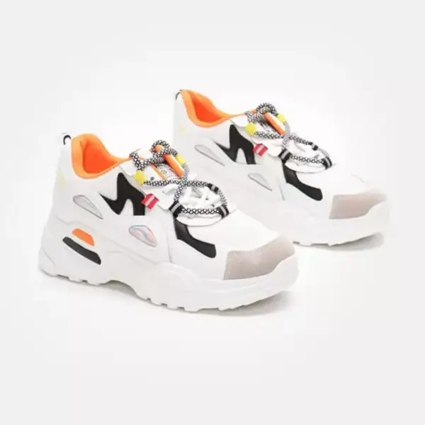 Luigi - Γυναικεία Sneakers σε Συνδυασμό Υλικών & Χρωμάτων 3868335 Πορτοκαλί 3868335