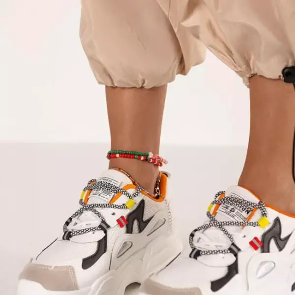 Luigi - Γυναικεία Sneakers σε Συνδυασμό Υλικών & Χρωμάτων 3868335 Πορτοκαλί 3868335