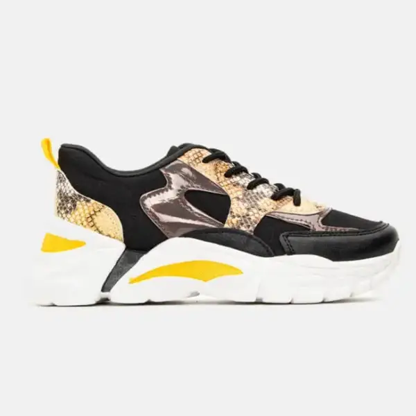 Luigi - Γυναικεία Sneakers σε Συνδυασμό Υλικών & Χρωμάτων 3878301 Μαύρο