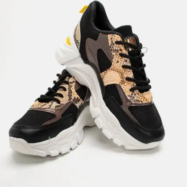 Luigi - Γυναικεία Sneakers σε Συνδυασμό Υλικών & Χρωμάτων 3878301 Μαύρο 3878301