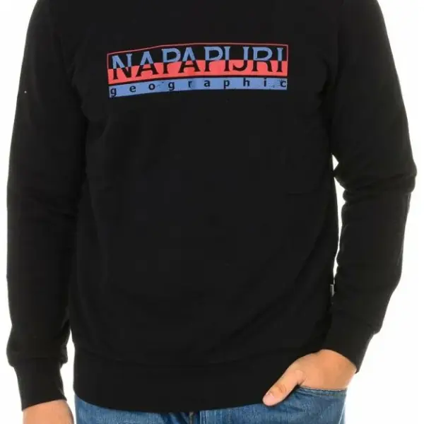 Napapijri - Ανδρικό Φούτερ με Κουκούλα και Τσέπες NP0A4EZ8-041 Μαύρο