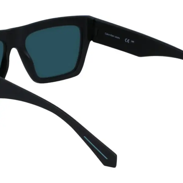 Calvin Klein - Ανδρικά Γυαλιά Ηλίου με μαύρο Κοκκάλινο σκελετό και πετρόλ φακό σε τετράγωνο σχήμα CKJ23653S 002 Πετρόλ