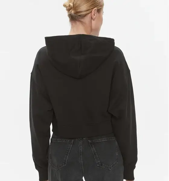 Calvin Klein - Γυναικεία Ζακέτα Embro Badge Zip-Through με Φερμουάρ και Κουκούλα Regular Fit J20J222885- BEH Μαύρο