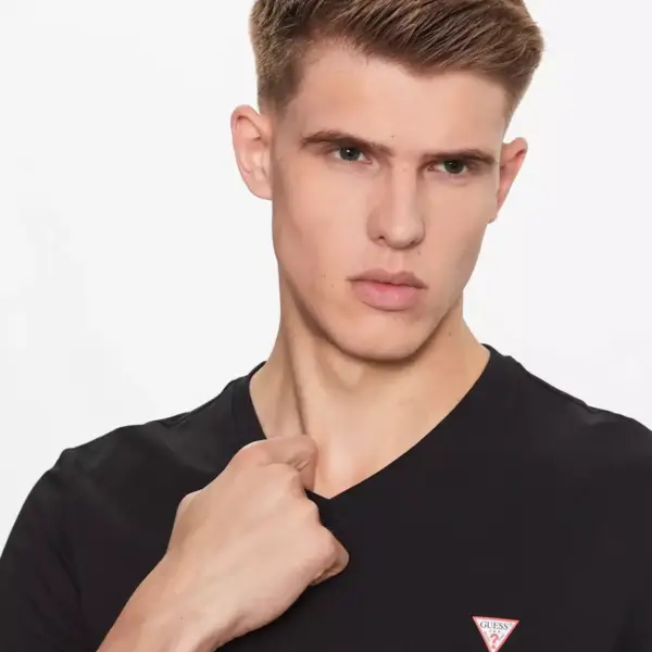 Guess - Ανδρικό T-shirt Slim Fit M2YI32J1314-JBLK Μαύρο