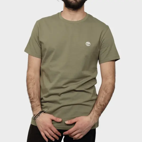 Timberland - Ανδρικό T-shirt με Λογότυπο Oyster River Logo Tee TB0A2BR3-590 Λαδί