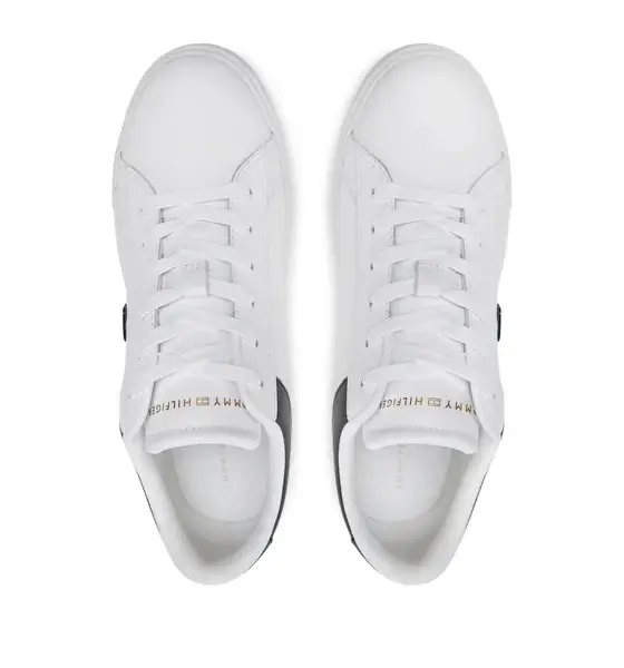 Tommy Hilfiger - Γυναικεία Δερμάτινα Sneakers Th Platform Court Sneaker FW0FW07910-0K5 Λευκό