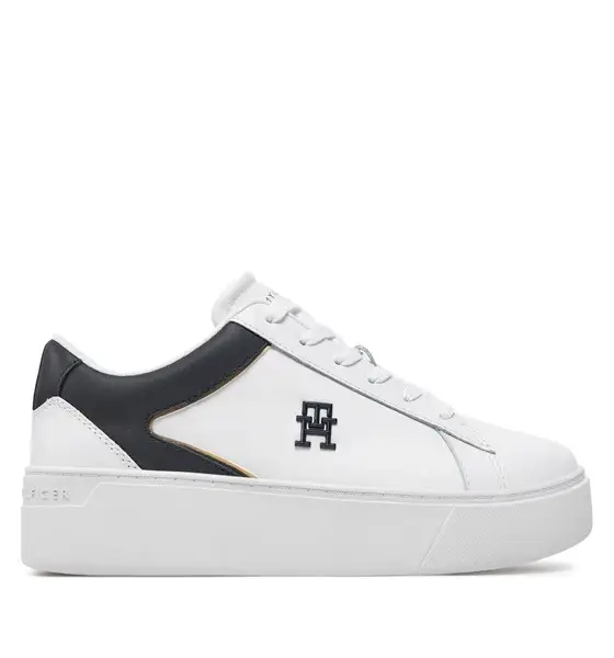 Tommy Hilfiger - Γυναικεία Δερμάτινα Sneakers Th Platform Court Sneaker FW0FW07910-0K5 Λευκό