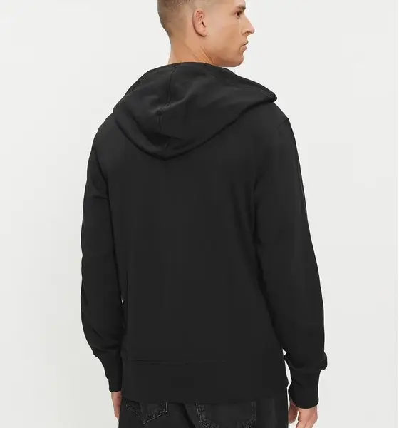 Calvin Klein - Ανδρική Ζακέτα Institutional Zip Through Hood με Φερμουάρ και Κουκούλα Regular Fit J30J325148-BEH Μαύρο