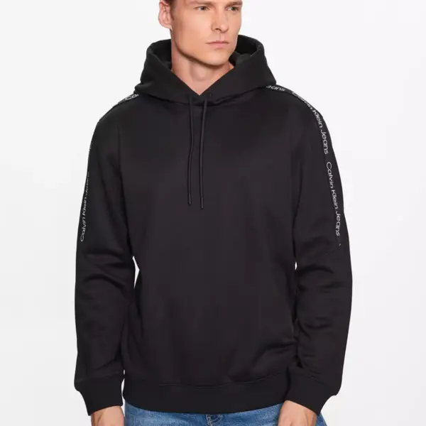 Calvin Klein - Ανδρικό Φούτερ Με Κουκούλα και Τσέπες J30J323429-BEH Μαύρο