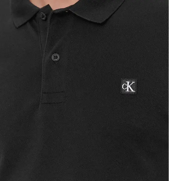 Calvin Klein - Badge Ανδρική Μπλούζα Κοντομάνικη Polo J30J325269-BEH Μαύρο