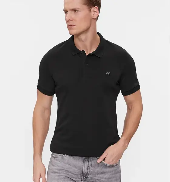 Calvin Klein - Badge Ανδρική Μπλούζα Κοντομάνικη Polo J30J325269-BEH Μαύρο