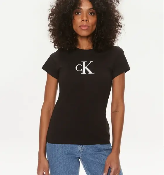 Calvin Klein - Jeans T-Shirt Satin Gradient Ck Tee Slim Fit J20J222343-0GO Μαύρο