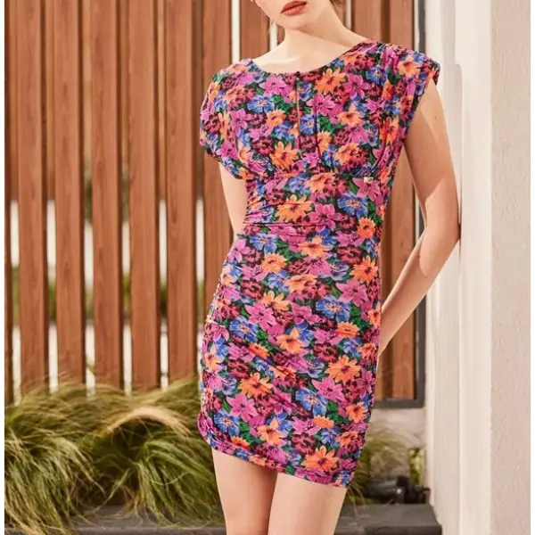 Cento - Φόρεμα mini floral απαλής υφής 1102912-1004 Φλοράλ 1102912-1004