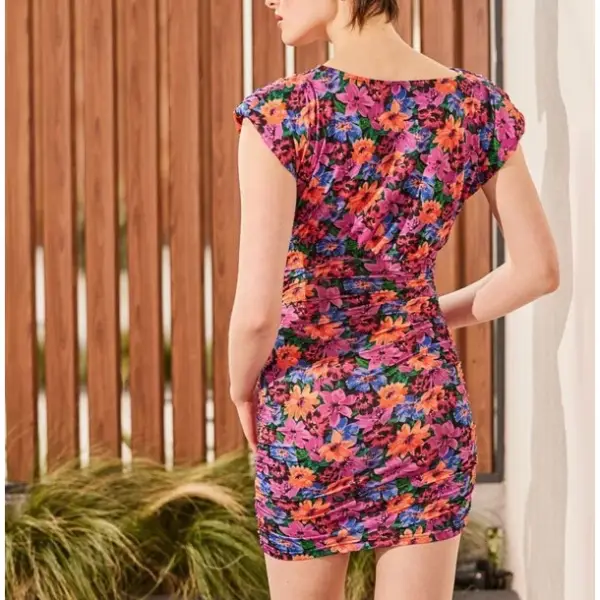 Cento - Φόρεμα mini floral απαλής υφής 1102912-1004 Φλοράλ 1102912-1004