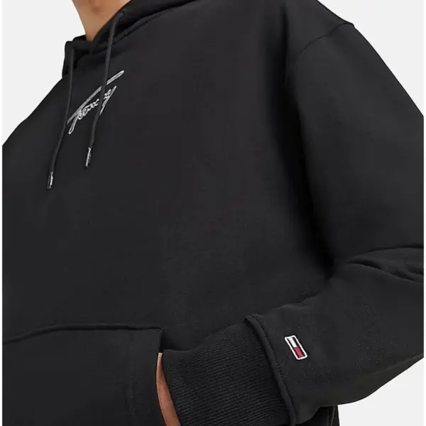 Tommy Hilfiger - Ανδρικό Φούτερ με Κουκούλα και Τσέπες DM0DM15796-BDS Μαύρο DM0DM15796-BDS