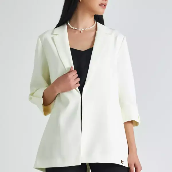 Cento - Blazer essentials σε ίσια γραμμή 1502902-100 Λευκό