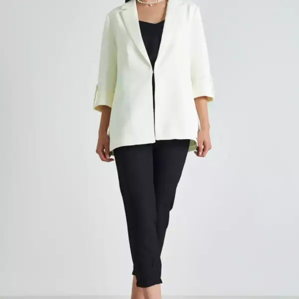 Cento - Blazer essentials σε ίσια γραμμή 1502902-100 Λευκό 1502902-100