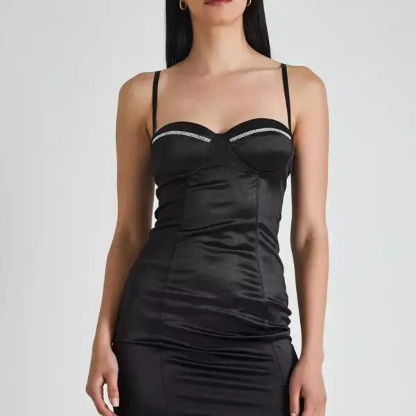 Cento - Φόρεμα mini σατινέ 1102900-999 Μαύρο