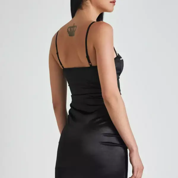 Cento - Φόρεμα mini σατινέ 1102900-999 Μαύρο 1102900-999