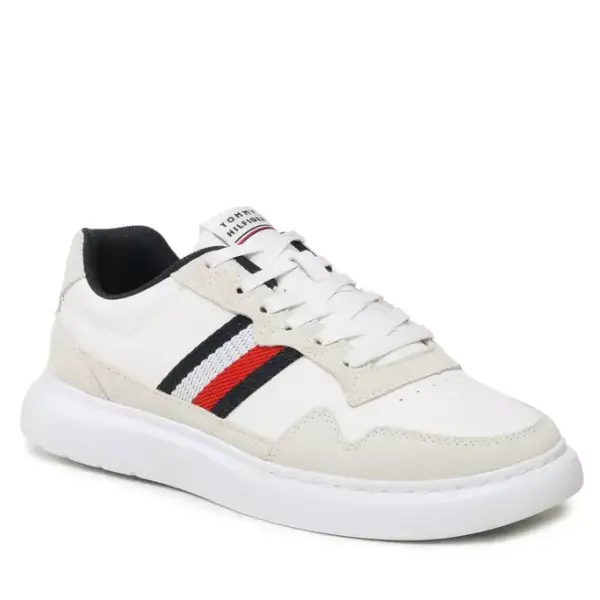 Tommy Hilfiger - Lightweight Leather Mix Cup Ανδρικά Sneakers FM0FM04427-YBS Λευκό FM0FM04427-YBS