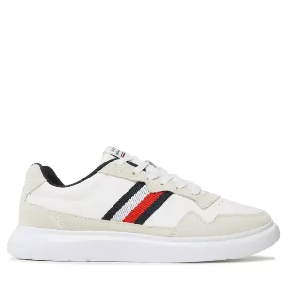 Tommy Hilfiger - Lightweight Leather Mix Cup Ανδρικά Sneakers FM0FM04427-YBS Λευκό