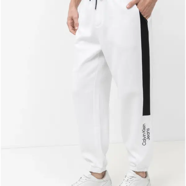 Calvin Klein - Παντελόνι Φόρμας με Λάστιχο J30J322045-YAF Λευκό