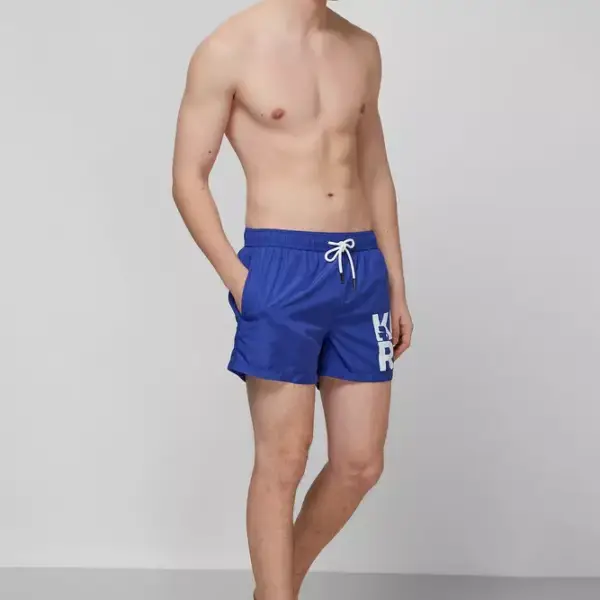 Karl Lagerfeld - Ανδρικό Μαγιό Σορτς KL21MBS02-NAVY Μπλε Ναυτικό