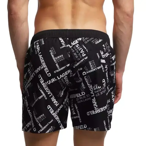 Karl Lagerfeld - Guillaume Ανδρικό Μαγιό Σορτς KL22MBM09-BLACK Μαύρο με Σχέδια KL22MBM09-BLACK