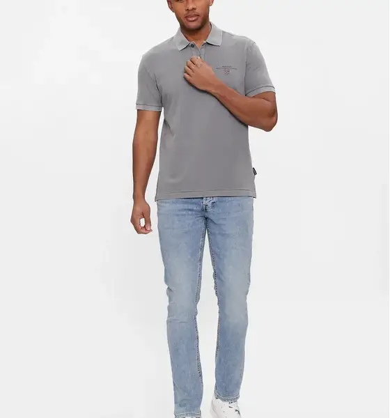 Napapijri - Elbas Ανδρική Μπλούζα Κοντομάνικη Polo NP0A4GDL-H58 Γκρι